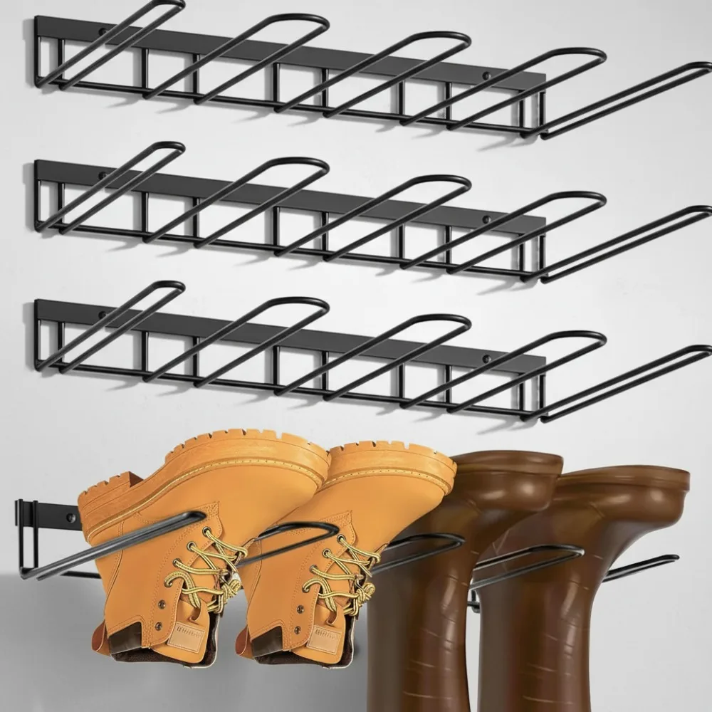 

Настенная полка для ботинок из 8 пар — прочный нержавеющий органайзер для хранения ковбойских, рабочих, походных ботинок
