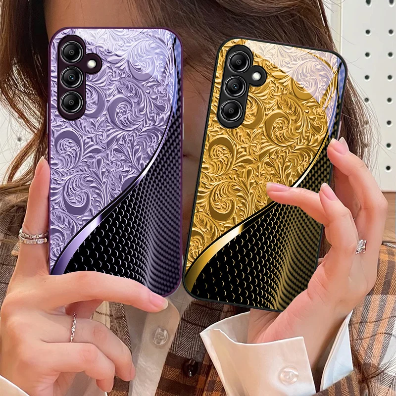 

Tempered Glass Phone Case For Samsung Galaxy A14 4G 20 30 52 20S 21S 22 A25 32 33 34 42 50 51 53 54 70 71 5G Patterned Green