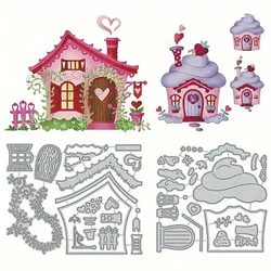 2024 New Ice Cream House Metal Cutting Die for Scrapbooking Decoration Handmade Stencil DIY Card Make Mould Model Craft Kid Gift