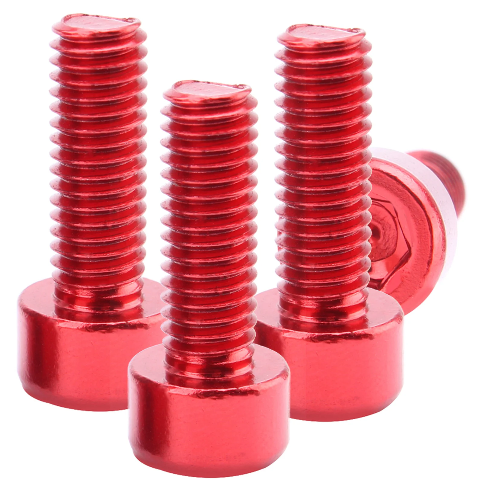 

4pcs Bike Screws Super Light Cnc Screw Anodized For Water Bottle Cage Mountain Bicycle Aluminum Alloy Screw Red