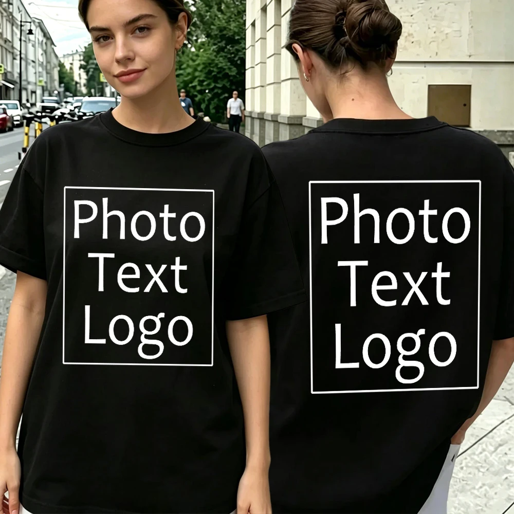Street Family T-Shirt Personalized Customized Women Cotton Y2K Crewneck T Shirts All-Match Summer Clothing Comfortable Loose Top