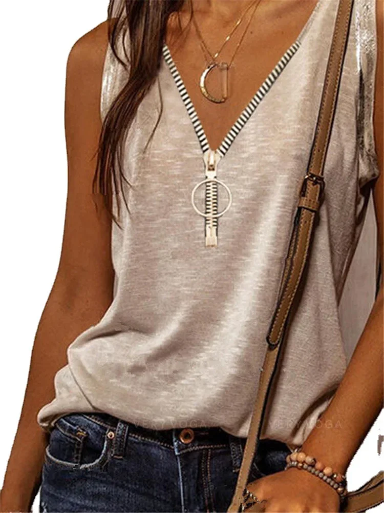 Tank Top Women Solid Color Loose Sleeveless T-shirt Summer Sexy Womens Tops Casual Streetwear Vest Fashion Basic Tank Tops