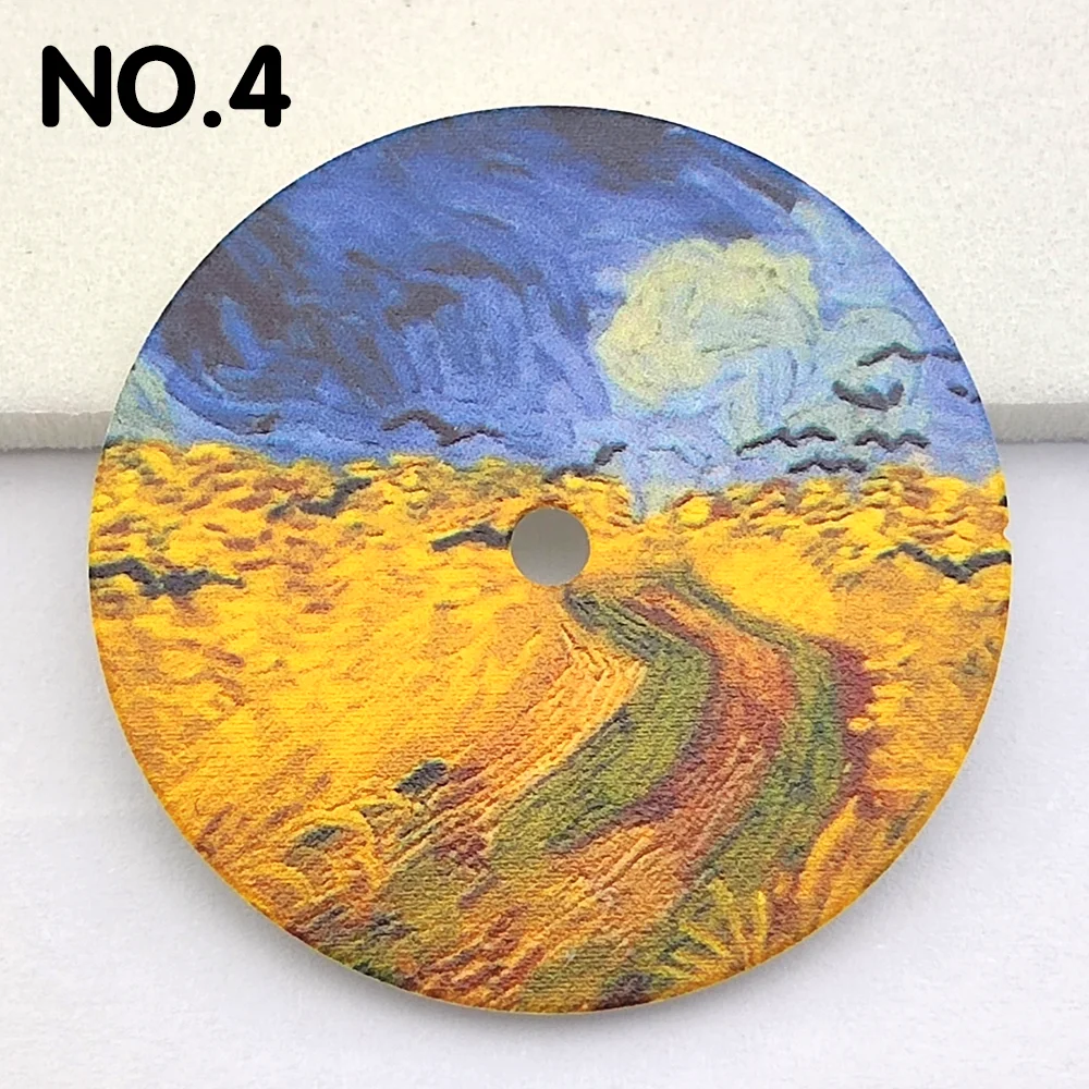 NH35 Dial World Famous Paintings Van Gogh Works Replica Dial Fits NH35/NH36 Movement Watch Accessories Dial 28.5mm Watch Dials