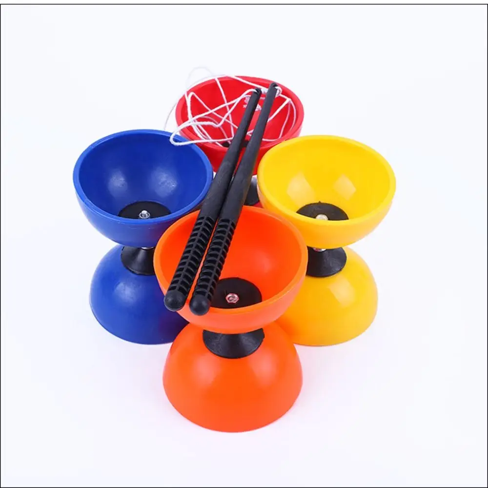 Equipo de entrenamiento sensorial de cuero chino Diabolo, forma de tazón, yo-yo chino grueso, juguete Diabolo suave al aire libre