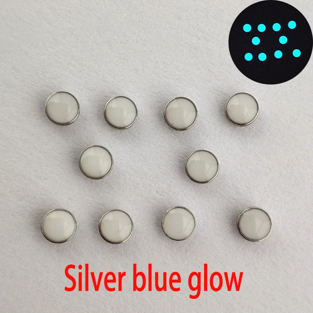 Green/Blue Luminous Night Pearl Fit Bezel Insert Glowing Night Pearl 12 Clock Scale Watch Bezel Luminous Pearl Replace Parts