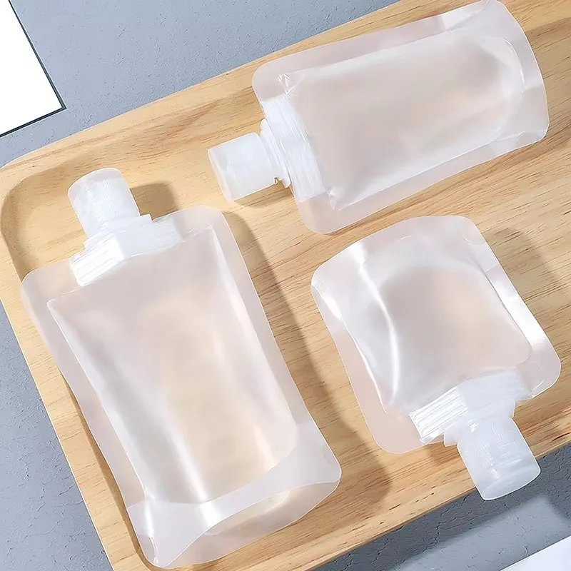 1/6 pces 30/50/100ml saco dispensador de loção saco de armazenamento de viagem shampoo líquido cosméticos armazenamento reutilizável à prova de vazamento saco recarregável