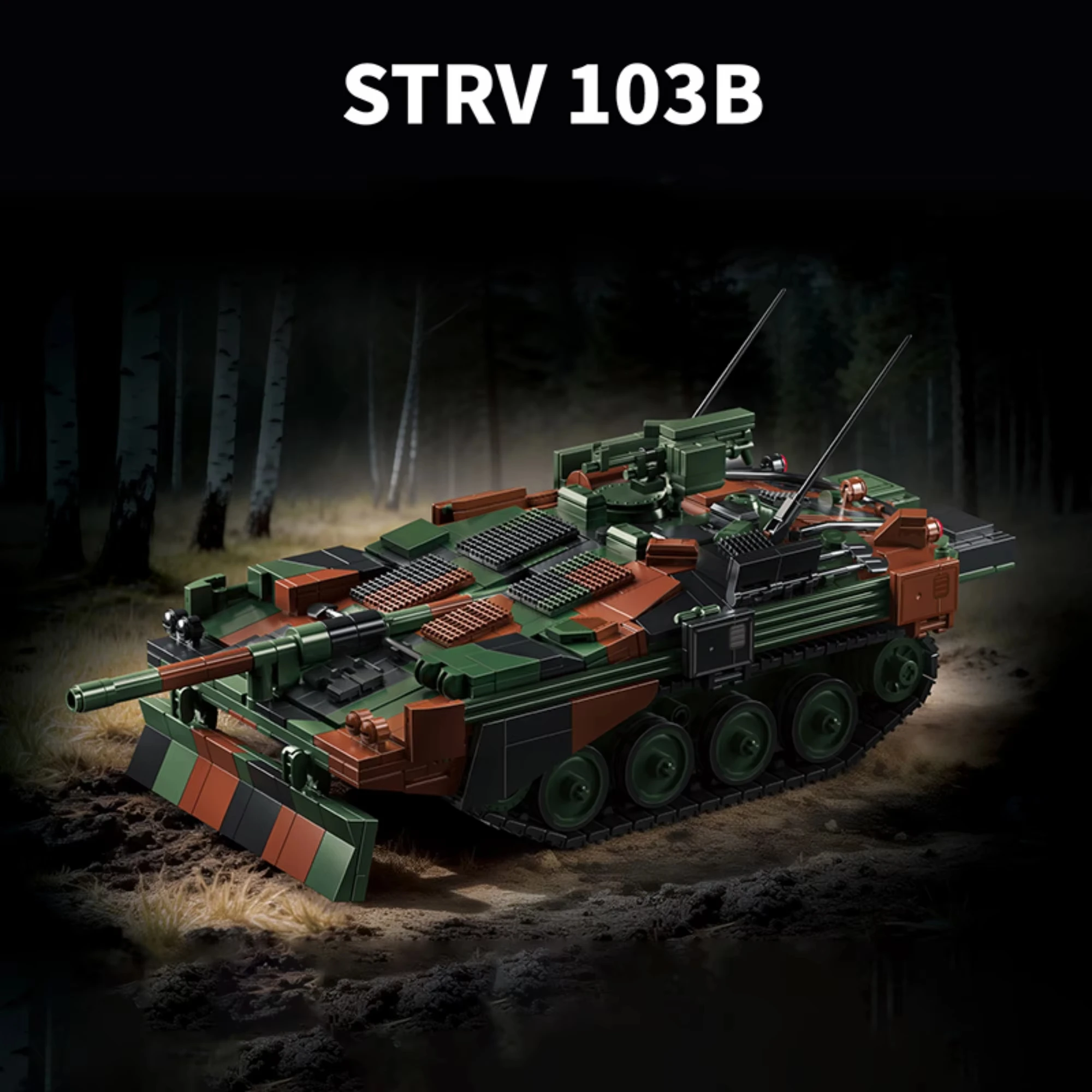 1773pcs Swedish STRV103B Tank Building Blocks 12GO 97039 Military Classic Main Battle Tank Vehicle Bricks Toys for Adults Gifts