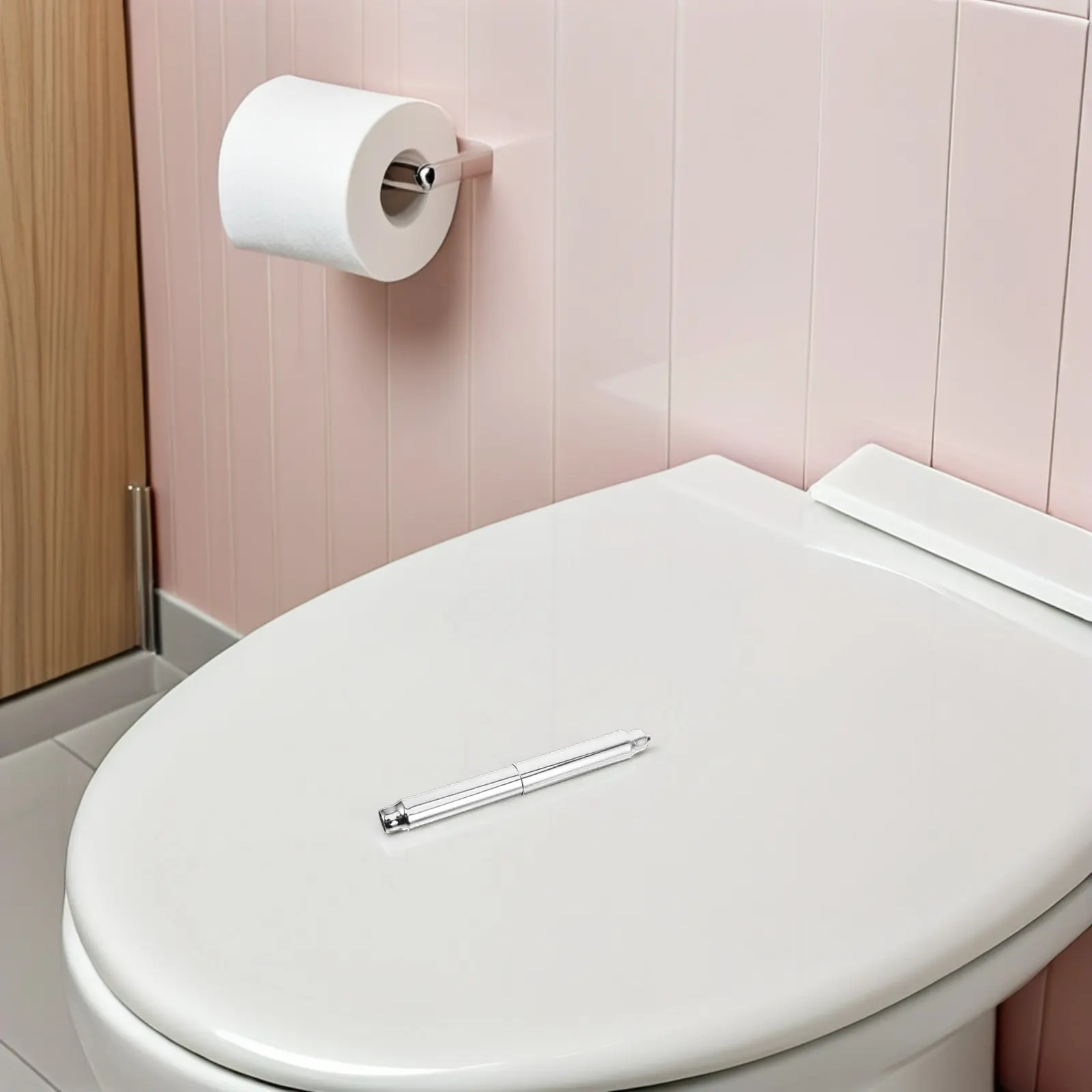 

2Pcs Spring Loaded Toilet Paper Holder Rod Replacement Stainless Steel Tissue Roll Spindle Smooth Roller Parts