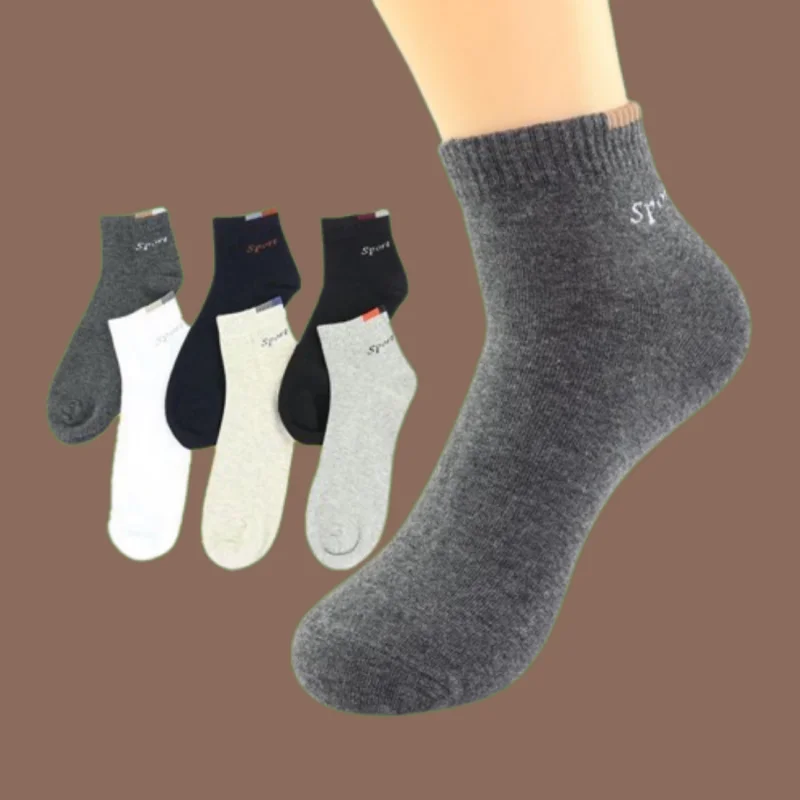 6/12 Pairs 2024 New Men's Sports Socks Summer Thin Cotton Breathable Cotton Short Socks Sweat-absorbent Student Socks