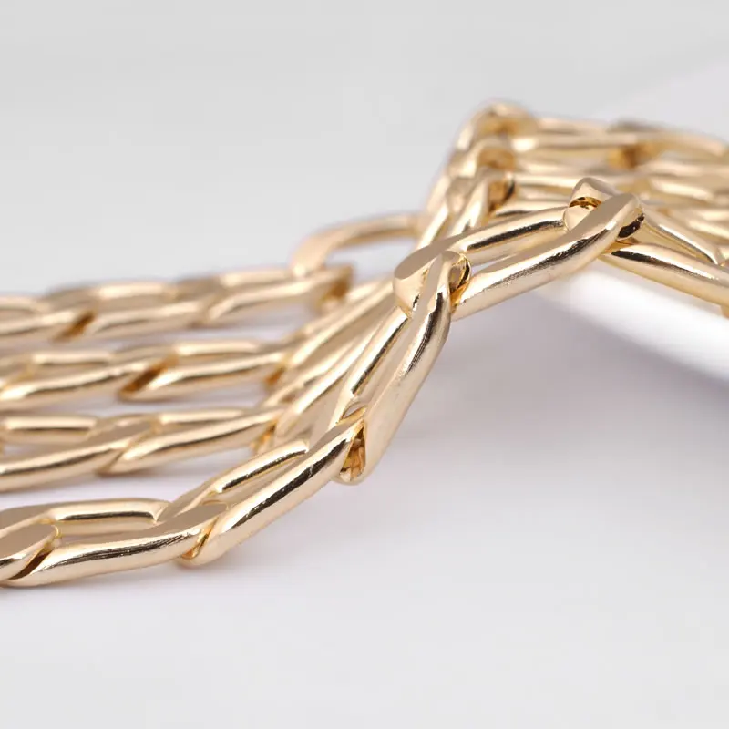 1 Meter Champagne Gold Color Flat Extended Chains Aluminum Chains Necklace Chains High Quality Diy Jewelry Making Accessories