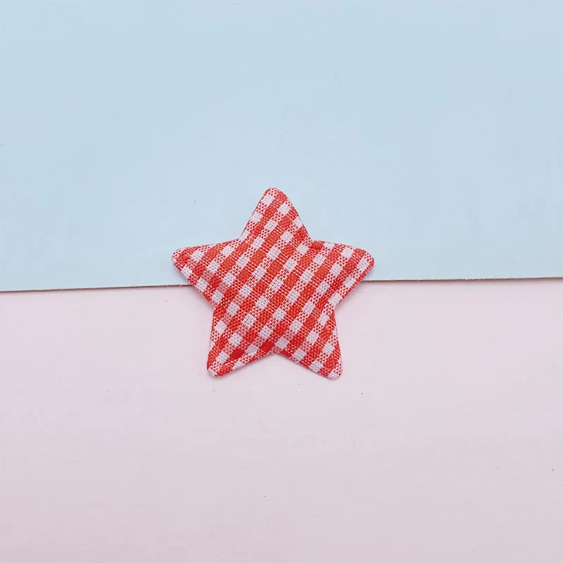 80 Stück 3,5 cm Gitterstoff-Stern-Applikationen mit Polsterung für DIY-Haarspangen, Accessoires, Kleidung, Kopfbedeckungen, Dekorations-Patches – Detail 15