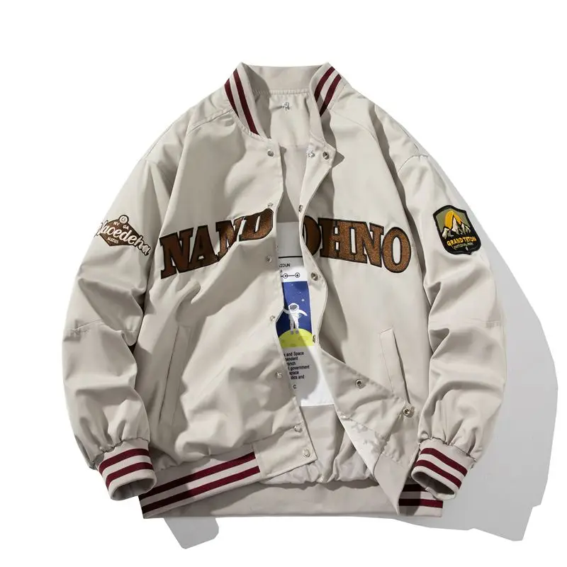 

Loose Men's Baseball Jaet Spring Summer Autumn Embroidery Flight Polyester Casual American Trendy Brand Student Coat