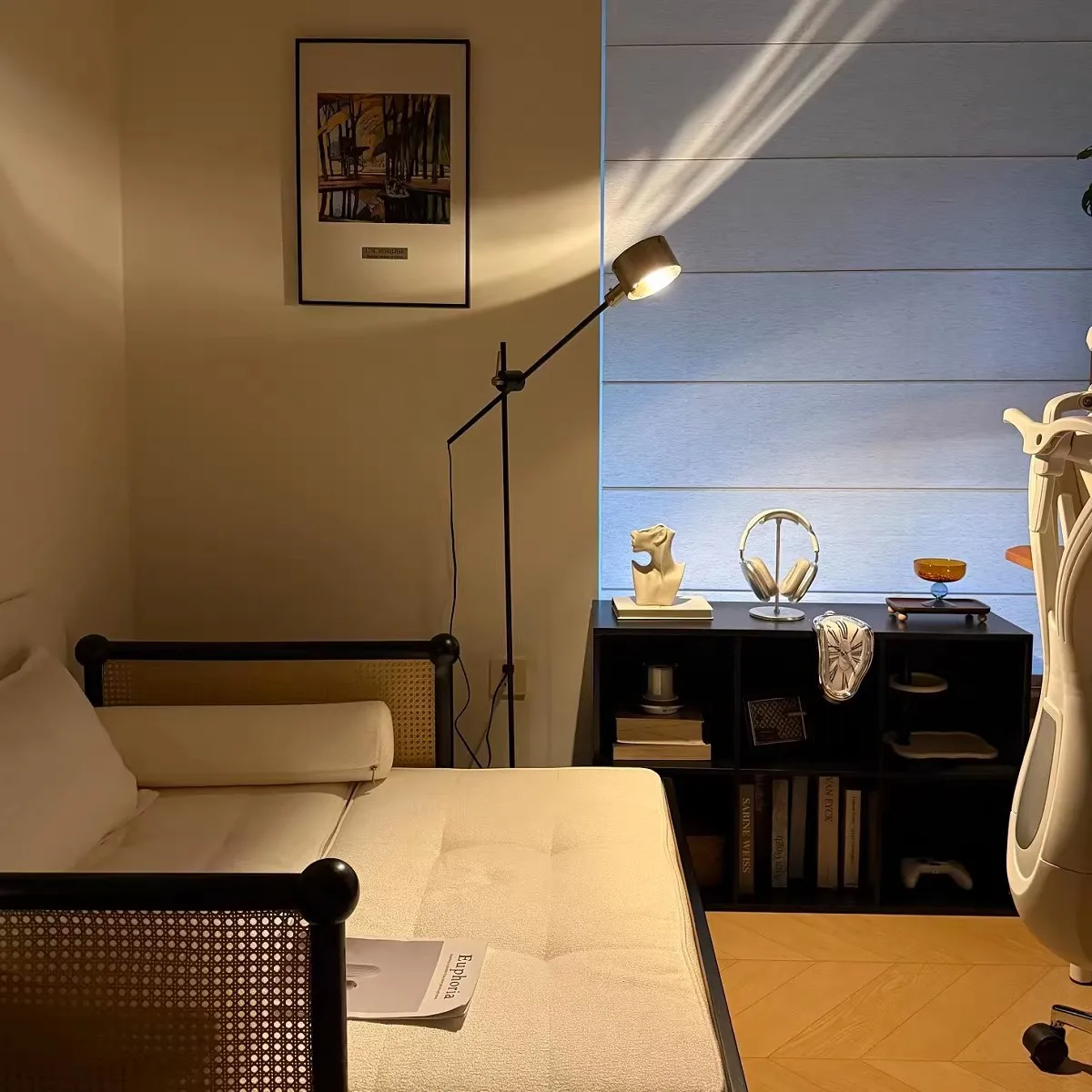 Long arm floor lamp, Nordic minimalist adjustable vertical lamp