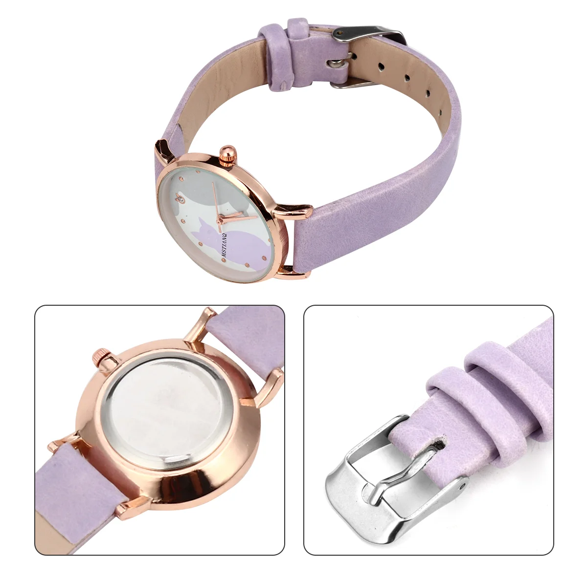 Montres pour Fille de 14 à 16 Ans, Bracelet Faux Charmant, Chat Numérique