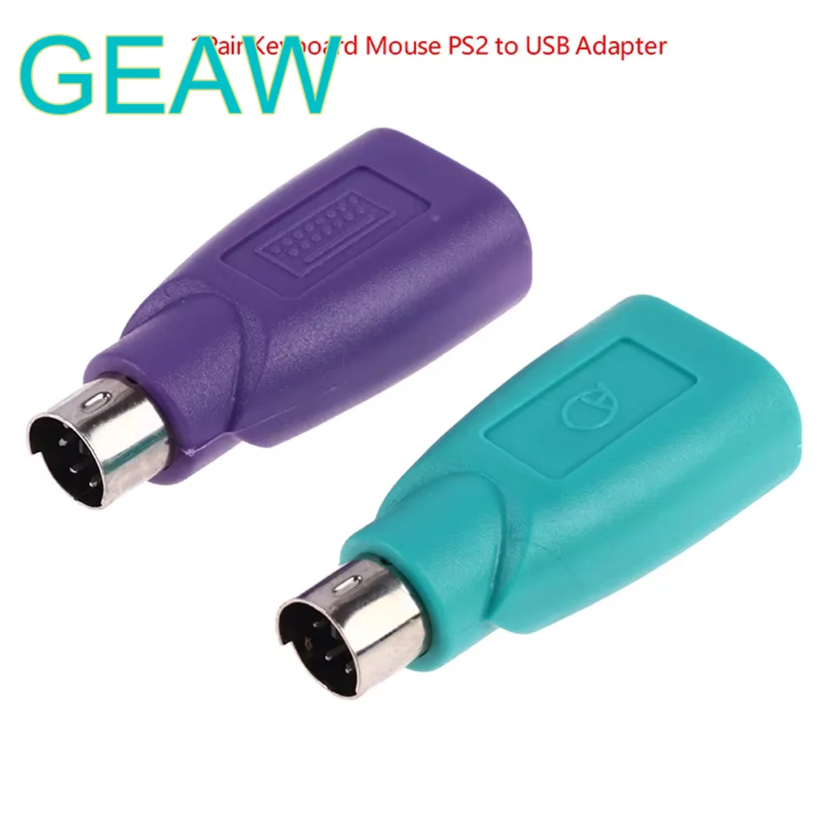 2pcs Converter Keyboard Mouse For PS2 PS/2 To USB Adapter Converter For Usb Keyboard Mouse Accessories Purple