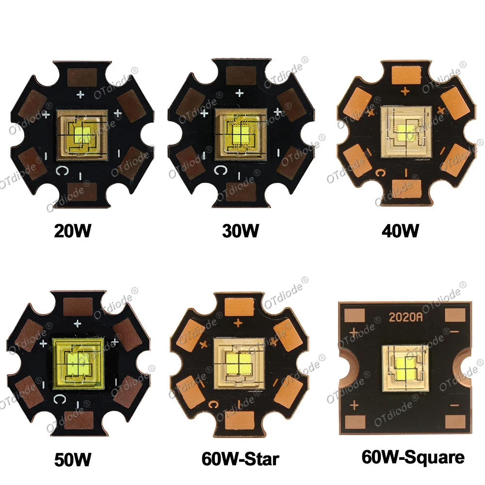 Modulo LED 20W 30W 40W 50W 60W luce da palcoscenico ad alta potenza 3V 5V 12V 14V bianco freddo ad alta luminosità per proiettore lampada DJ a testa