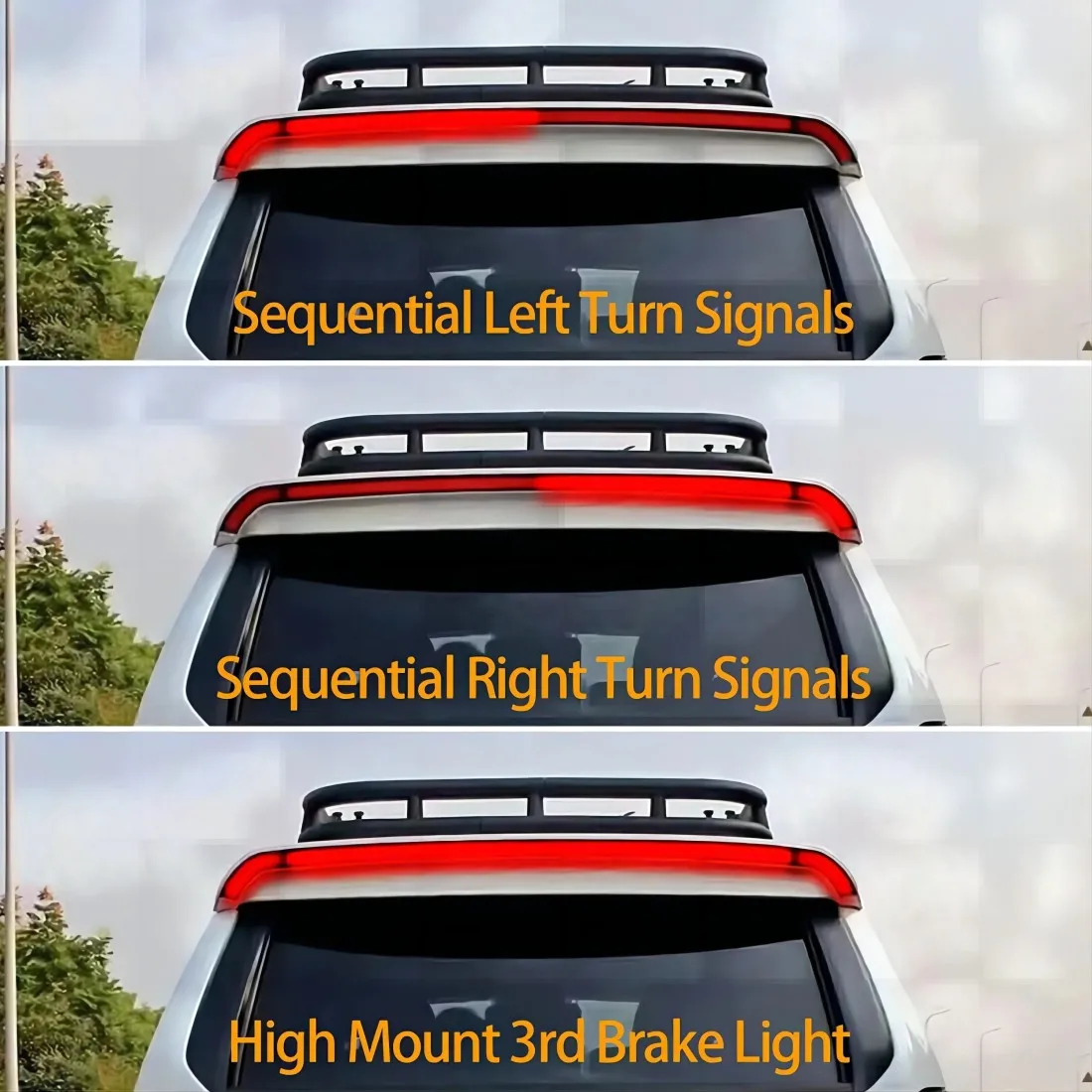 rear roof taillights for Toyota 4Runner 2010-2022 High-Position Brake Lights Turn Signals