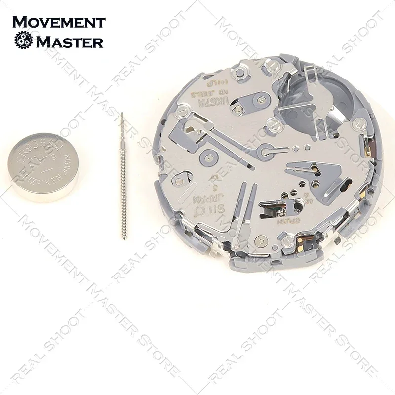 Aksesori jam tangan kedua kecil gerakan VK67 asli Jepang VK67A gerakan kuarsa 6 tangan tanggal pada 3 6/9/12