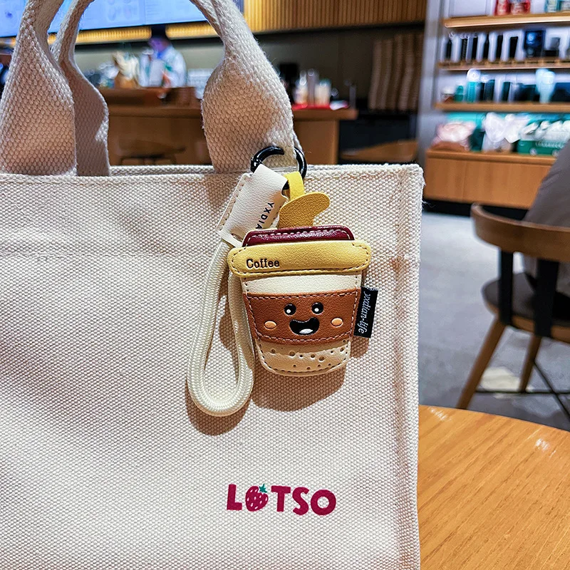 Pendentifs de sac unisexe, nouveau Design créatif de collation de dessin animé en cuir, accessoires de sac mignons Kawaii à la mode, porte-clés multifonctionnels