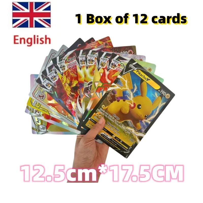 

Oversized Pokemon 12Pcs Jumbo Letters Card Vmax Vstar GX Arceus Pikachu Charizard Super Shiny Rare Card Birthday Giftcollector