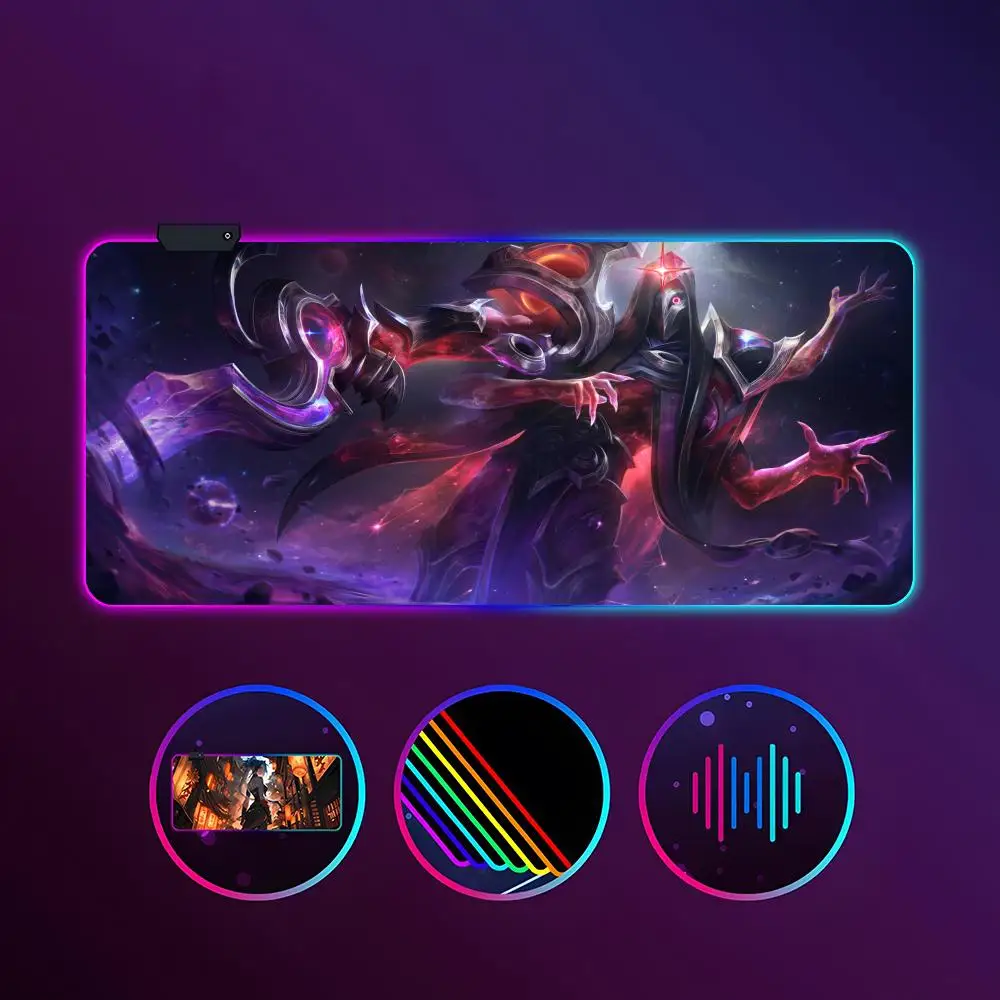 League of Legends Jhin Mouse Pad RGB luminous 1000X500mm large table mat non-slip extra large game office mouse pad