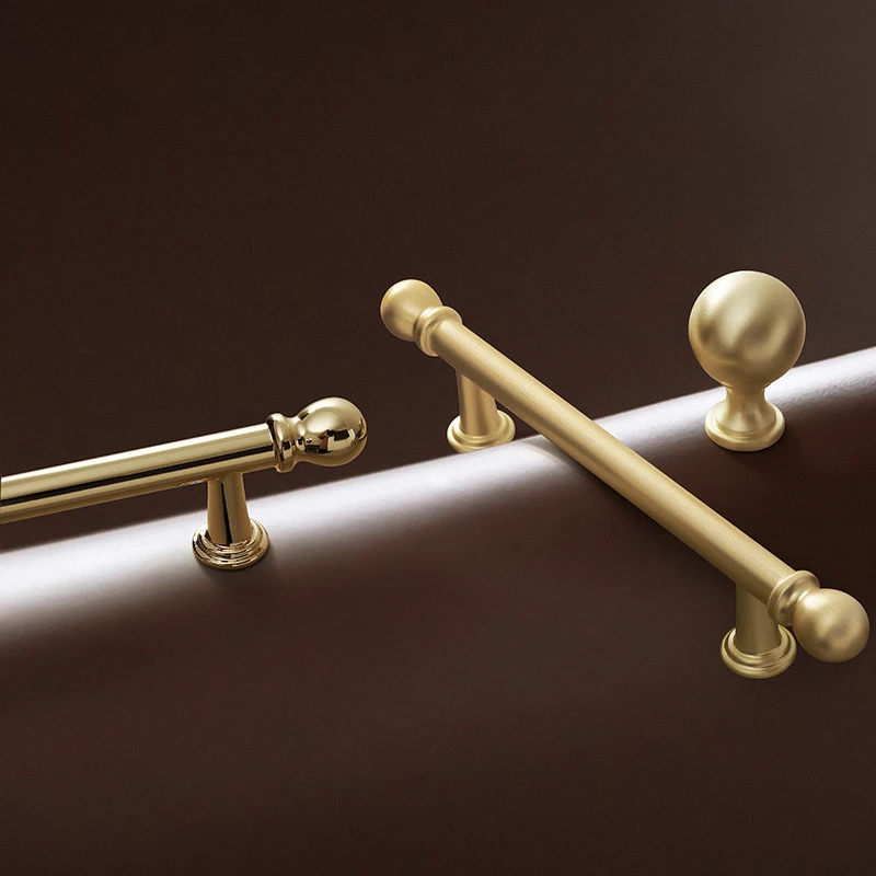 

French Handles for Furniture Bright Golden Cabinet Knobs and Handles Multiple Color Options Handles for Wardrobe and Drawer