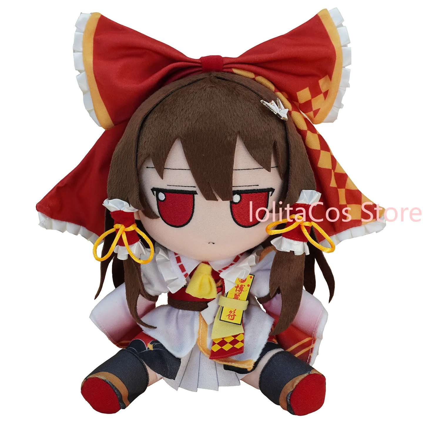 

Touhou Project Hakurei Reimu Plush Doll Kawaii Q-version Dress Up Stuffed Toys Anime Cotton Figure Hug Pillow Girl Gift Xmas