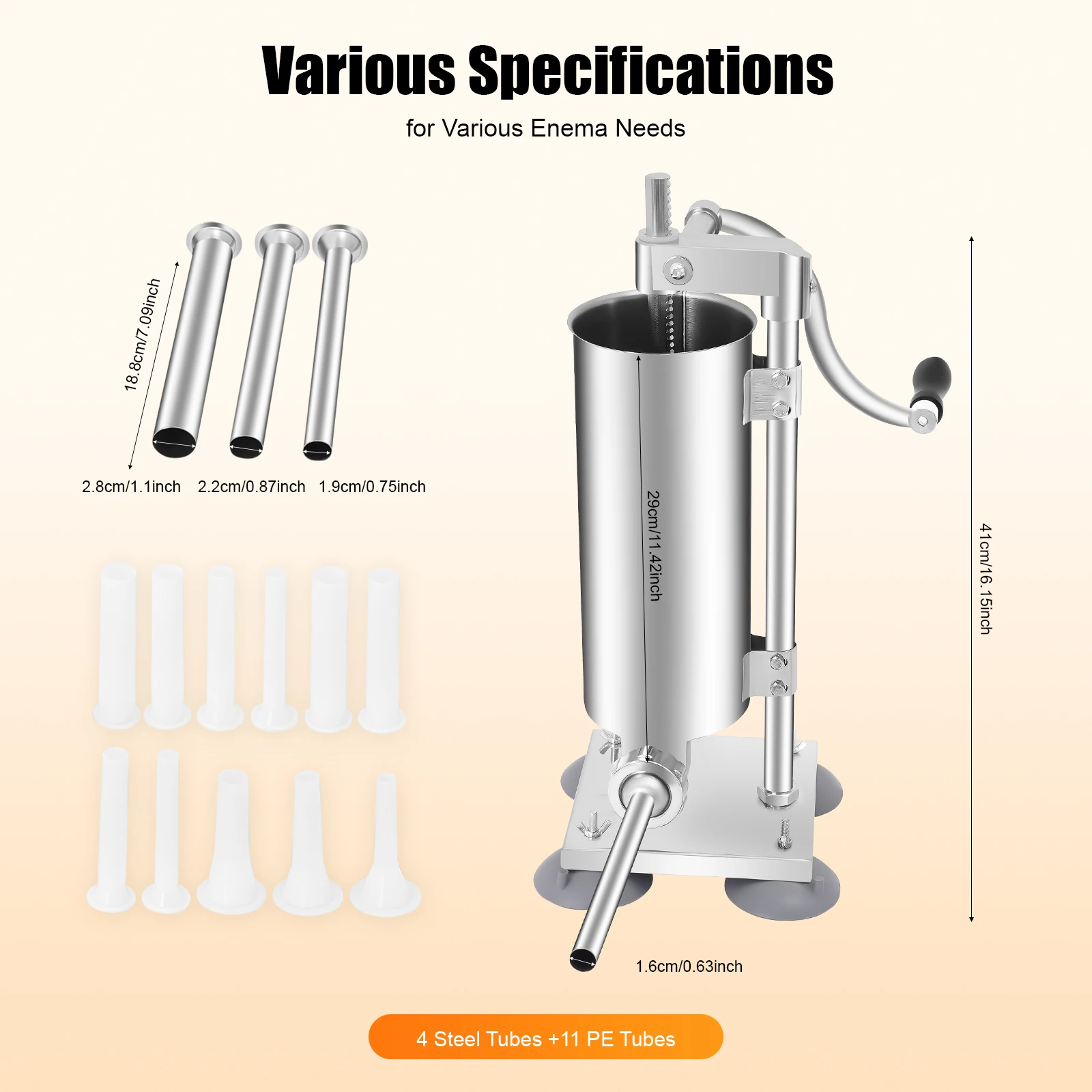 

3L/6lbs　Stainless Steel Sausage Maker Filling Sausage Filler Meat Tools 　Vertical Manual Sausage Stuffer Machine
