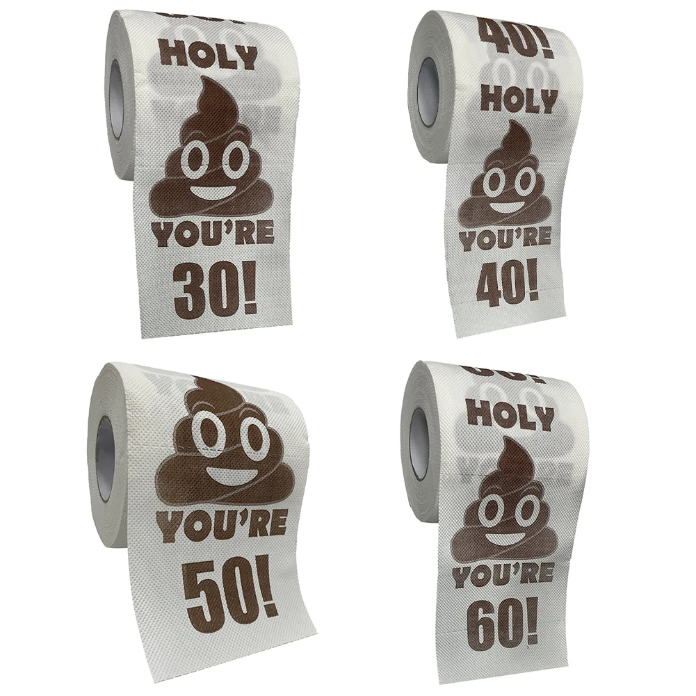 Poop Printed 30st Birthday Decorations Toilet Paper Holy You\'re 30 Printed Toilet Paper Birthday Gifts for Women and Men Party