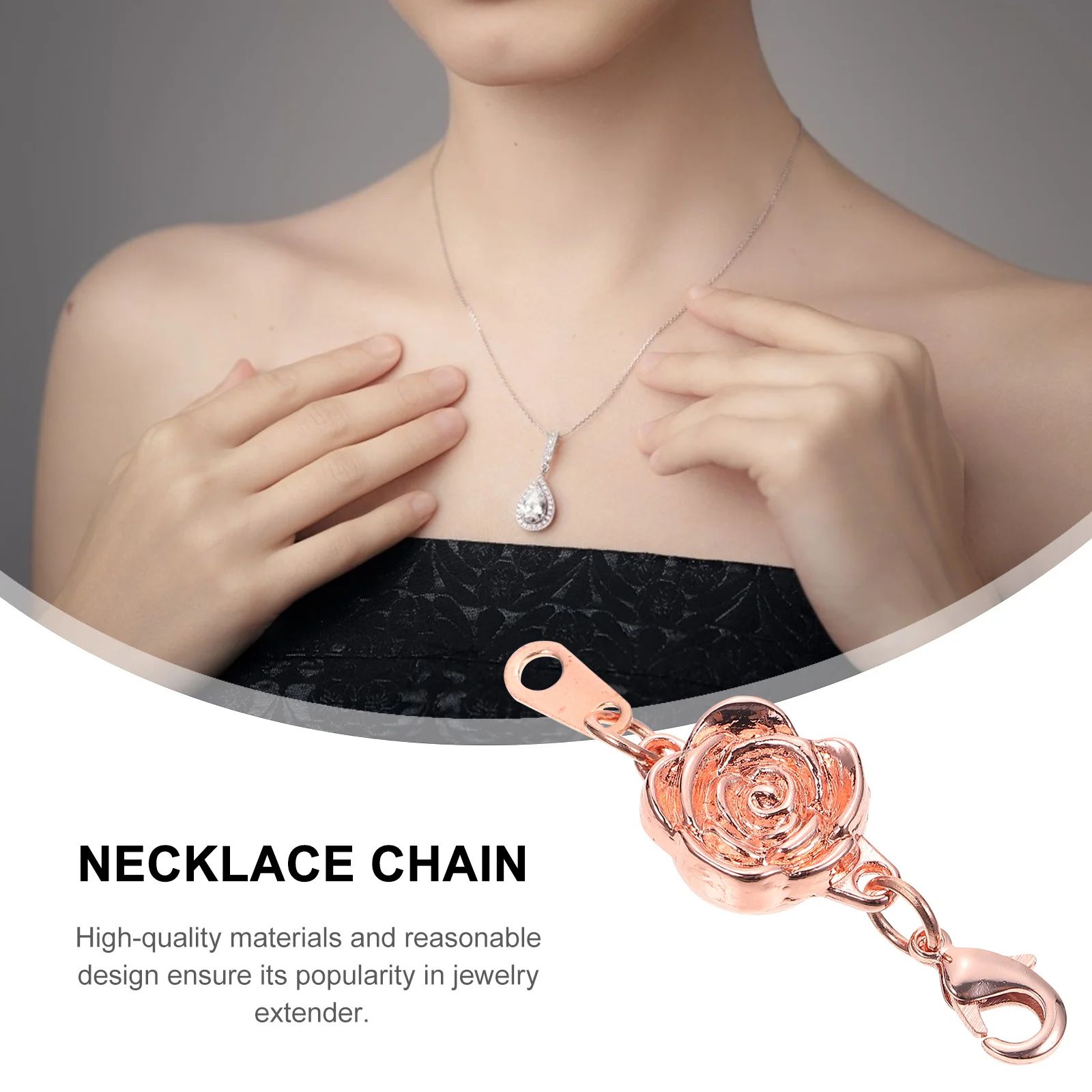 4Pcs Jewelry Extender Fine Workmanship Long Service Life Easy Fasten Clasp for Necklace Bracelet DIY Decor Chain Tool