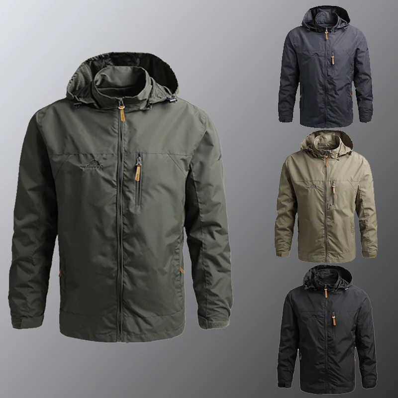 2024 New Men Windbreaker Military Field Jackets Outerwear Mens Tactical Waterproof Pilot Coat Hoodie Men Hunting Army Jacket
