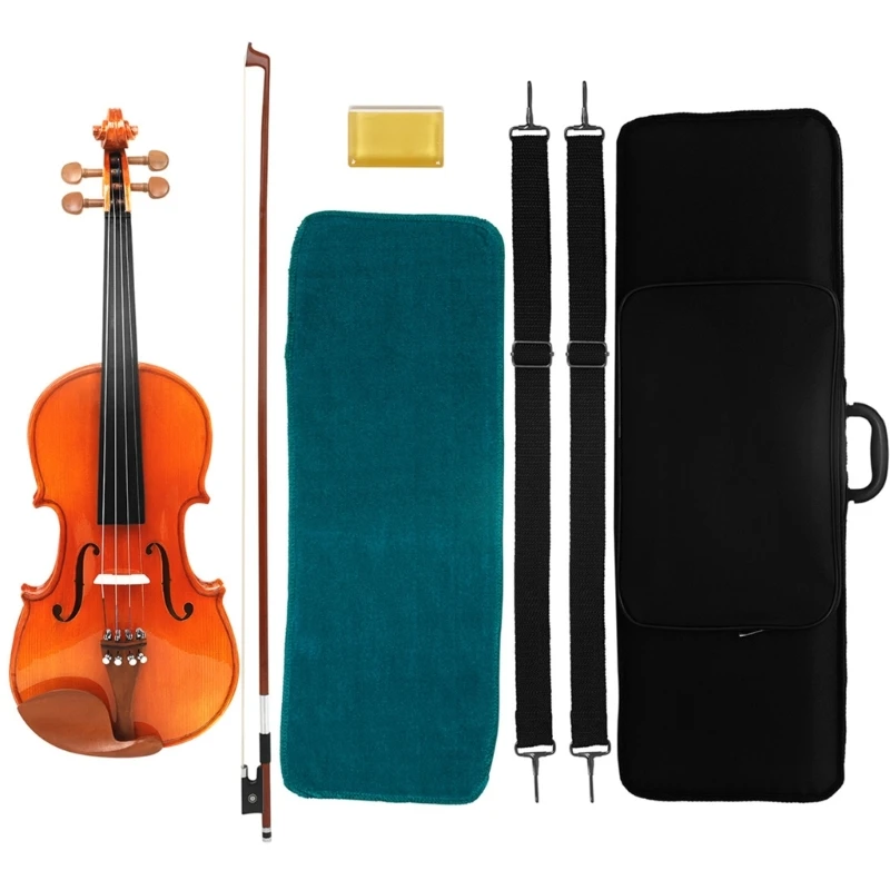 11UE Student Starter Violin Parts Kits with Violin Case 4/4 Full Size Fiddles Violin Outfit for Adults Kids