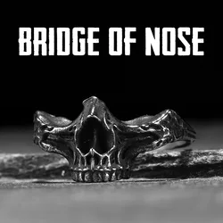 Bridge of Nose Skull Men Rings Stainless Steel Women Jewelry Punk Gothic Rock Vintage Black Fashion Accessories Gift Wholesale