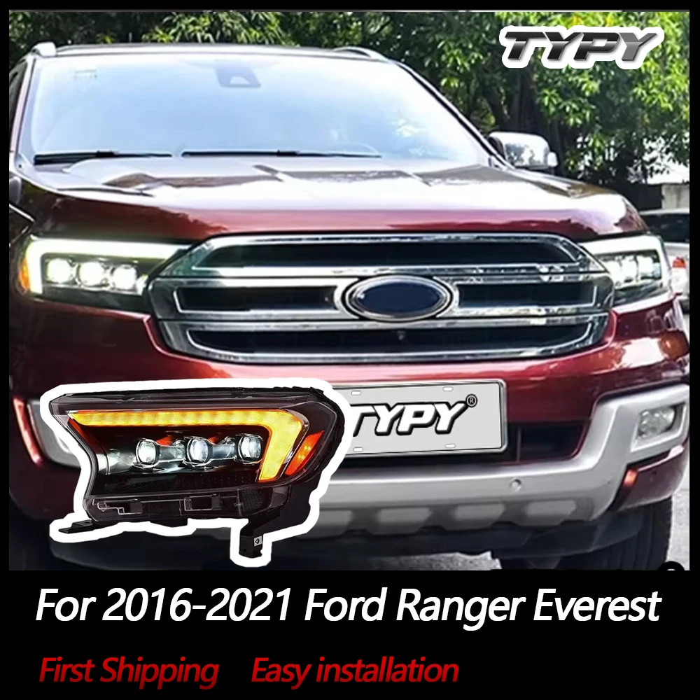 

TYPY Car Headlights For 2016-2021 Ford Ranger Everest LED Car Lamps Daytime Running Lights Dynamic Turn Signals Car Accessories