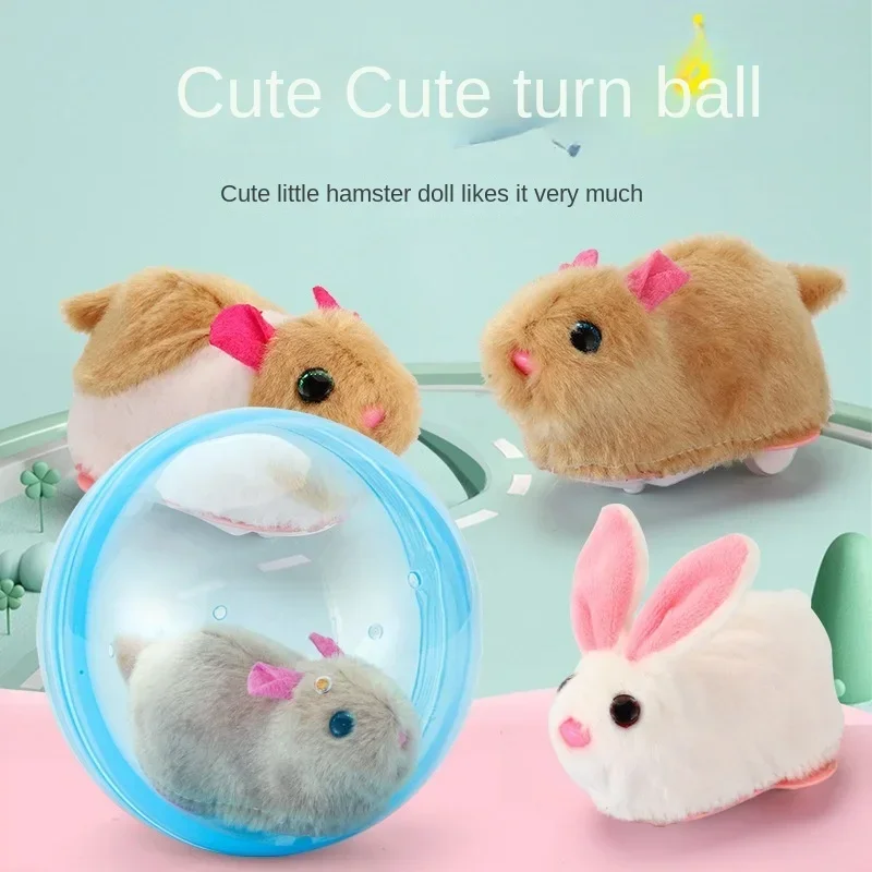 New Electric Rabbit Hamster Rolling Ball Popular Playing Cat Electronic Plush Dog Cat Machine Pet ToysChristmas Halloween Gift