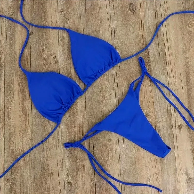 2025 Sexy Bikinis Set Female Bandage Swimsuit Women Two Piece Bikini Swimwears Pink Strappy Beachwear Bathing Suit Low Waist