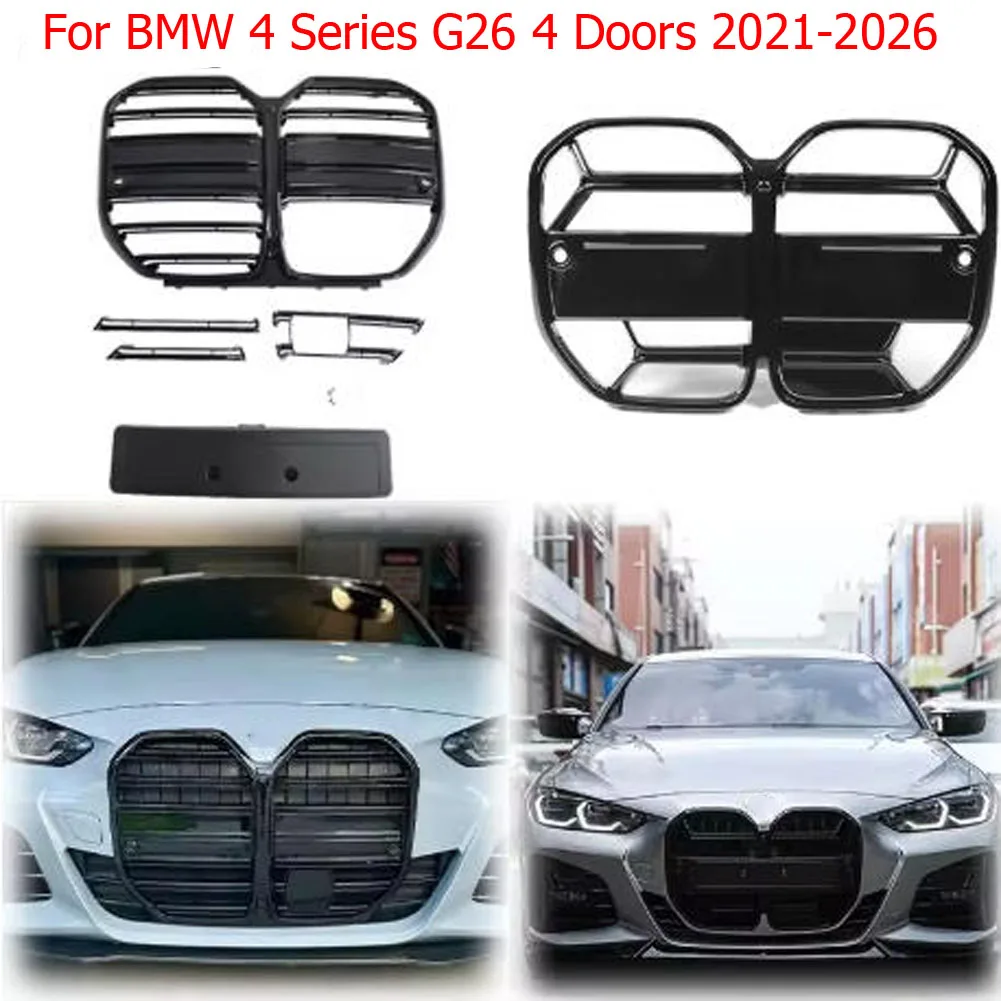 Hood Mesh Front Grille Bumper Grill Sport Grid Car Accessories Tuning Body Kit Decoration For BMW 4 Series G26 4 Doors 2021-2026