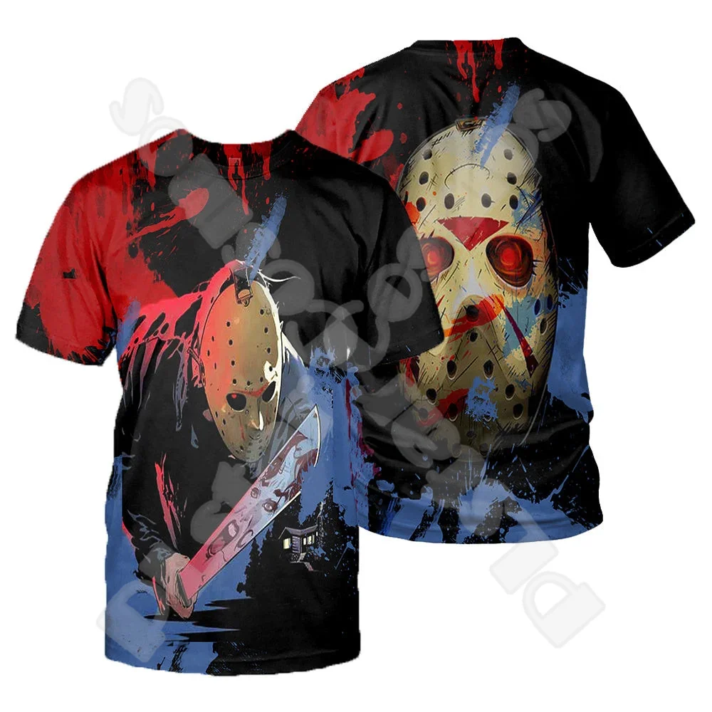 Halloween Cosplay Skull Horror Terror Michael Myers Movie Vintage 3DPrint Summer Harajuku Casual Tee T-Shirts Short Sleeves A3