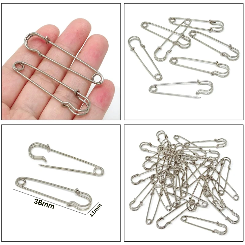 10-100p 22/28/38/45/54mm Silver Golden Safety Pins DIY Sewing Tools Accessory Iron Needles Safety Pin Brooch Apparel Accessories