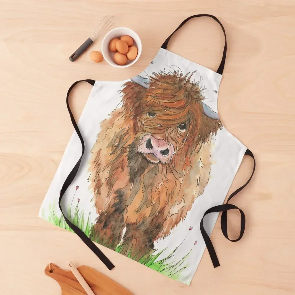 

Big Hairy Scottish Highland Cow Apron Women's Home Clothes Women Kitchen Kitchens Accessories barber uniform Apron