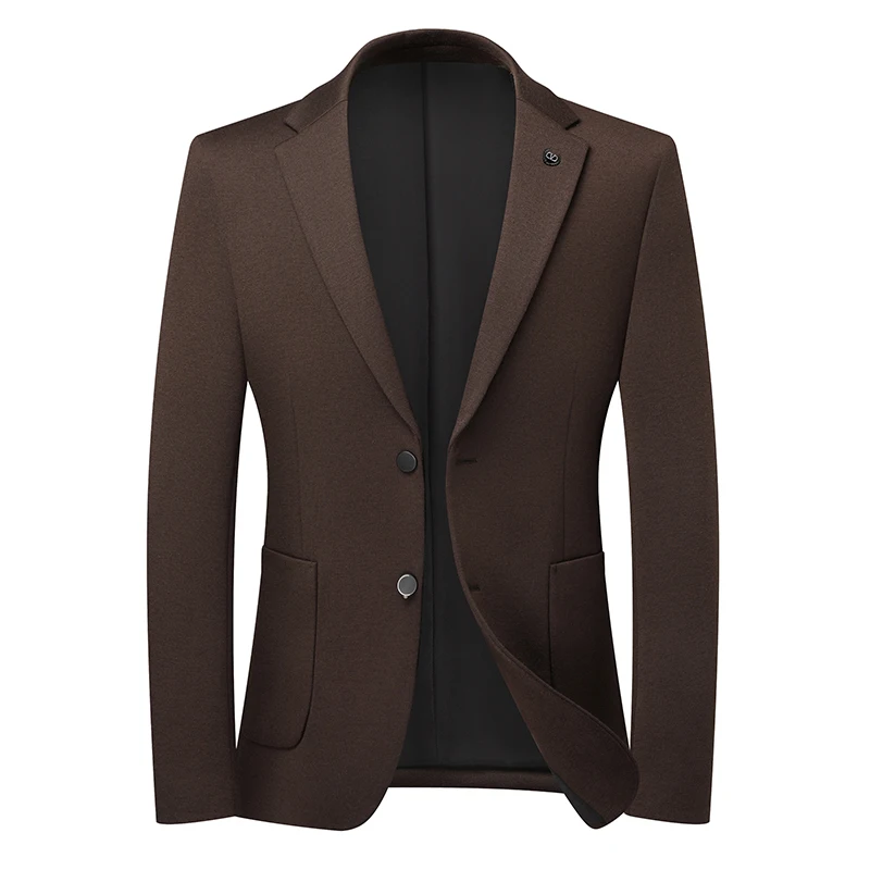 

Stylish Men Slim Fit Blazers Blue Black Gray Coffee Smart Casual Suit Jackets Gentlemen Elegant Outfits Office Work Meeting Look