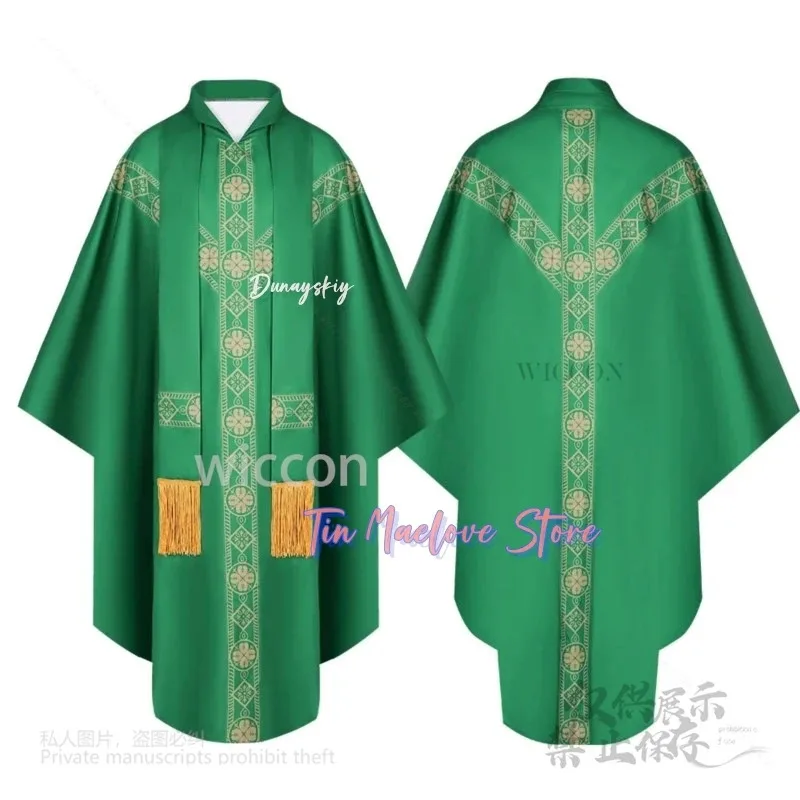 

COSda@In Stock Catholic Priest Chasuble Church Mass Vestment Robe Chasuble Priest Vintage Baggy Robe Gown Cape Long Robe Men Wom