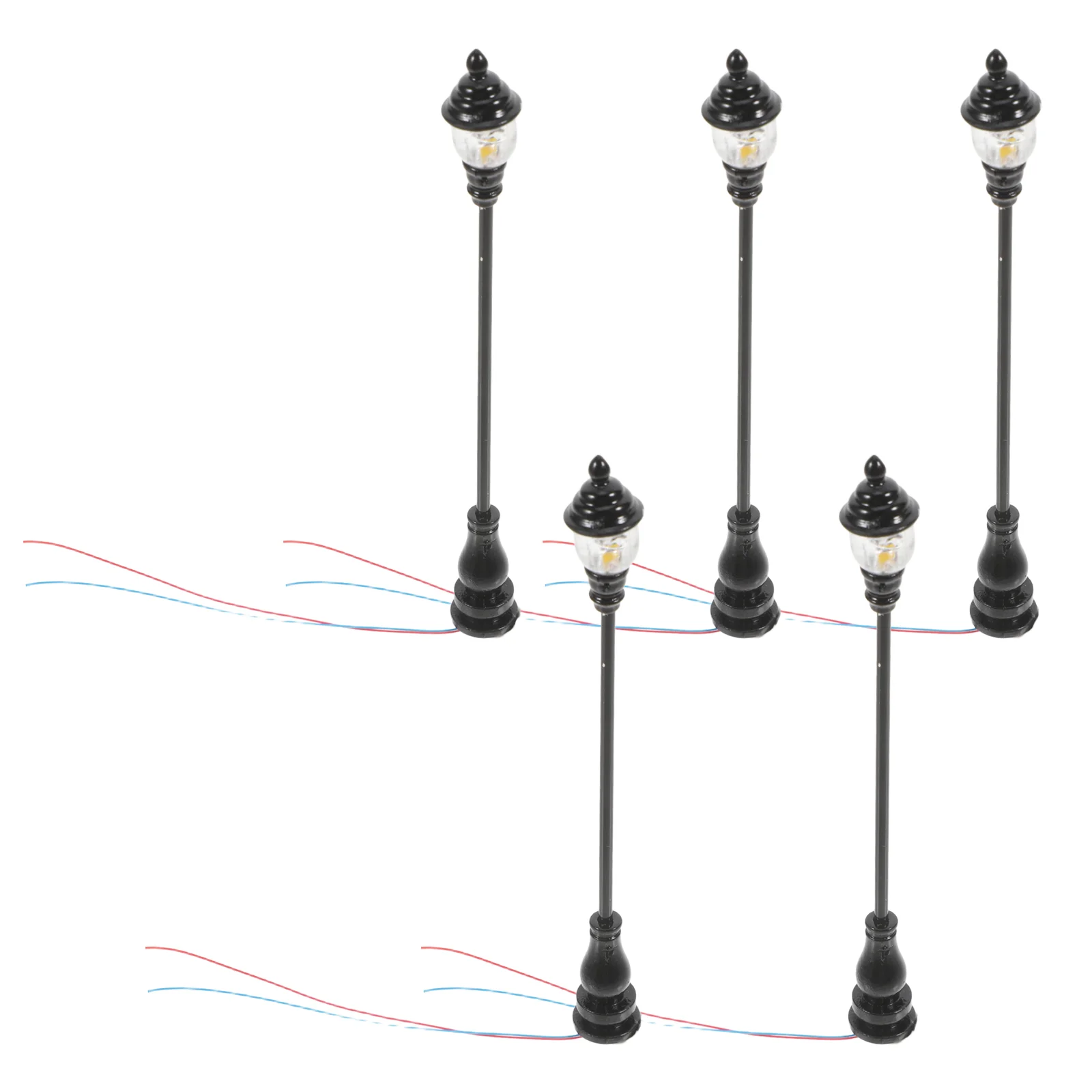 5 Pcs Dolly Model Garden Light Child Outdoor Ornaments Mini Street Lights Stainless Steel Plus Abs Sconce Miniature Decor