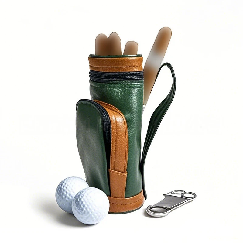 Pu Leather Case for Cigars / Golf Balls Portable Travel Storage Box, Golf Bag Compatible, Zipper Closure, Premium Gift Box