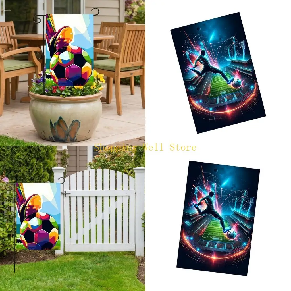 KX4B Eye Catching 2026 Soccer Event Flag For Seasonal Embellishments
