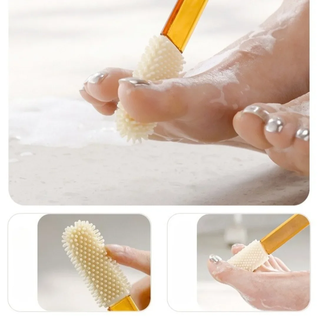 3 في 1 فرشاة تنظيف الظهر الناعمة حمام دش فرشاة تنظيف الجسم مع مقبض التقشير فرك العناية بالجسم مدلك حمام المورد #5