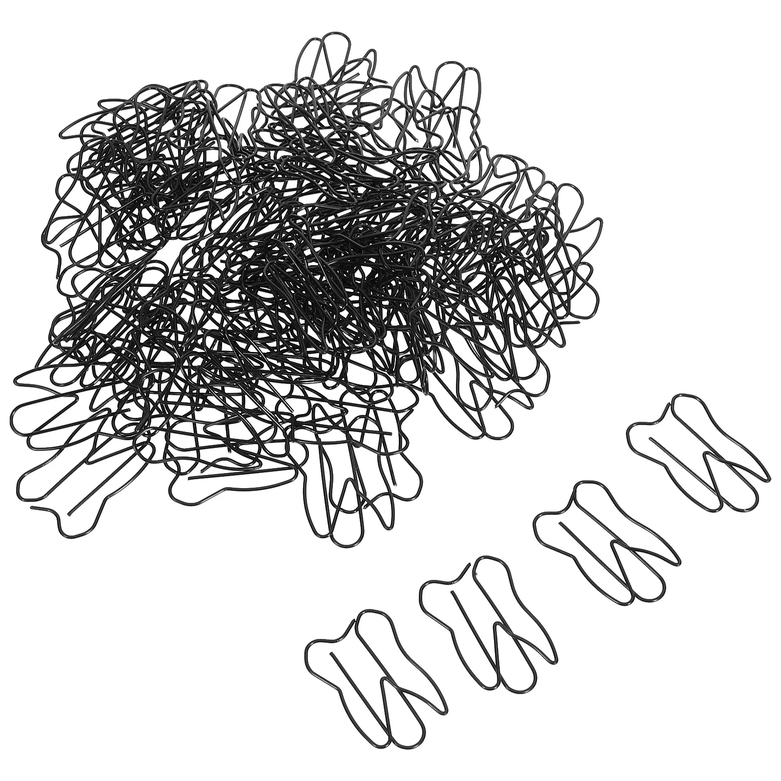 100Pcs Black Tooth Paper Clips Heavy Duty Office Memo Clips for Notes Files Binder Stationery Study Materials Fun Desk