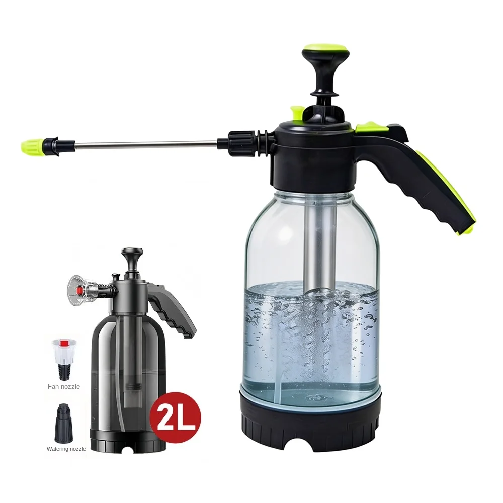 2L Handpumpen-Wassersprüher mit zwei Sprühmodi, pneumatischer Schaumkanone für Autowäsche, Schneesprühflasche, Fensterreinigung