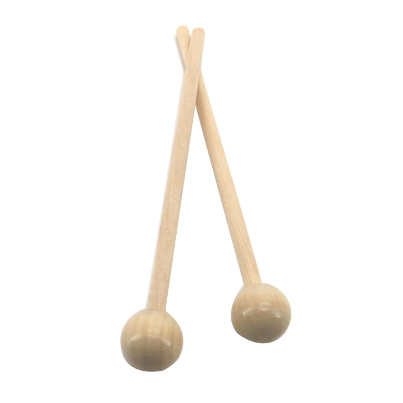 2pcs Wooden Drum Mallet Stick Ethereal Drumstick Round Head Drum Sticks Percussion Instrument Accessories Drum Hammer