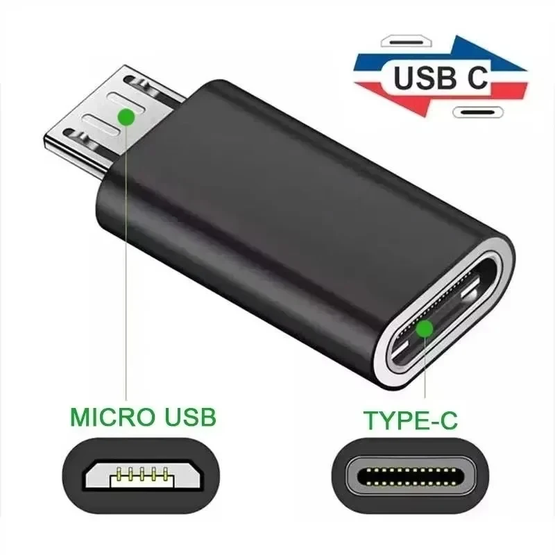 1/2/3/4/5Pcs Type C Male To Micro USB Female Adapter OTG Converter Micro-B To USB-C Connector Phone Charger Cable Adapter